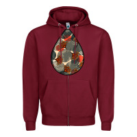 Burgundy african fabric pattern teardrop earrings Zipper Hoodie - BundleAndBundleShop
