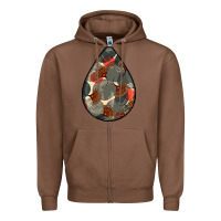 Chestnut african fabric pattern teardrop earrings Zipper Hoodie - BundleAndBundleShop