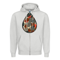 Dove Grey african fabric pattern teardrop earrings Zipper Hoodie - BundleAndBundleShop