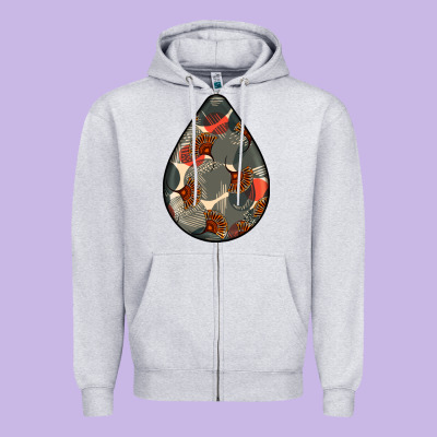 African Fabric Pattern Teardrop Earrings Zipper Hoodie Designed By Bundleandbundleshop