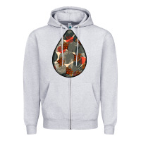 Heather Grey african fabric pattern teardrop earrings Zipper Hoodie - BundleAndBundleShop