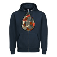 Navy african fabric pattern teardrop earrings Zipper Hoodie - BundleAndBundleShop