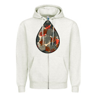 Oatmeal Heather african fabric pattern teardrop earrings Zipper Hoodie - BundleAndBundleShop