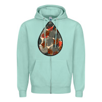 Seafoam african fabric pattern teardrop earrings Zipper Hoodie - BundleAndBundleShop