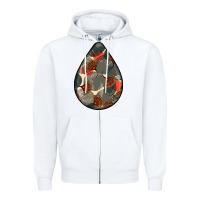 White african fabric pattern teardrop earrings Zipper Hoodie - BundleAndBundleShop