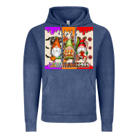 Vintage Denim Happy Hallothanksmas gnomes Vintage Hoodie - texasbilliewilder