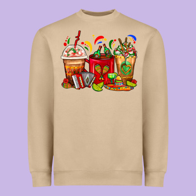 Mexico Coffee Cups Heavyweight Sweatshirt Designed By Fadigitalartstudio
