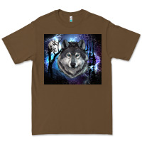 Cacao wolf and full moon Premium Tee - RanaPortraitStore