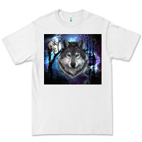 White wolf and full moon Premium Tee - RanaPortraitStore