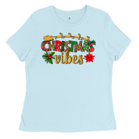Baby Blue christmas vibes Ladies Tee - BundleAndBundleShop