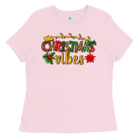Bubblegum Pink christmas vibes Ladies Tee - BundleAndBundleShop