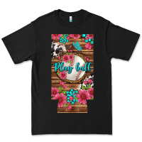 Black Play Ball Baseball With Pink Flowers 12 Oz Slim Can Cooler Premium Tee - BundleAndBundleShop