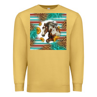 Antique Gold western mustang horse Premium Sweatshirt - LillyAllenDesigns