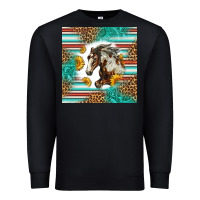 Black western mustang horse Premium Sweatshirt - LillyAllenDesigns