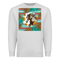 Dove Grey western mustang horse Premium Sweatshirt - LillyAllenDesigns
