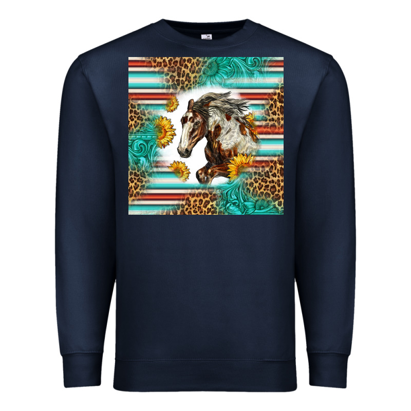 Western Mustang Horse Premium Sweatshirt by LillyAllenDesigns | Teevron