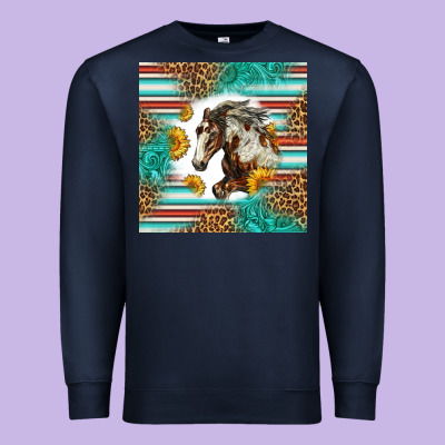 Western Mustang Horse Premium Sweatshirt Designed By Lillyallendesigns