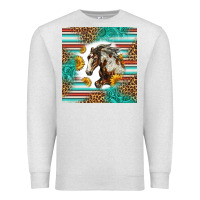 Oatmeal Heather western mustang horse Premium Sweatshirt - LillyAllenDesigns