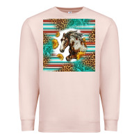 Pale Pink western mustang horse Premium Sweatshirt - LillyAllenDesigns