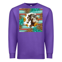 Purple western mustang horse Premium Sweatshirt - LillyAllenDesigns