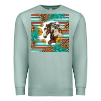 Seafoam western mustang horse Premium Sweatshirt - LillyAllenDesigns