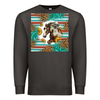 Smoke western mustang horse Premium Sweatshirt - LillyAllenDesigns