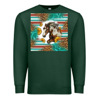 Sports Green western mustang horse Premium Sweatshirt - LillyAllenDesigns