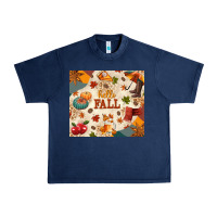 Navy Hello Fall Urban Heavy Tee - texasbilliewilder