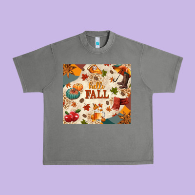 Hello Fall Urban Heavy Tee Designed By Texasbilliewilder