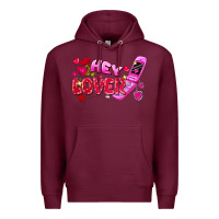 Burgundy hey lover flip phone Premium Hoodie - FaDigitalArtStudio