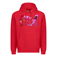 Red hey lover flip phone Premium Hoodie - FaDigitalArtStudio