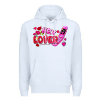 White hey lover flip phone Premium Hoodie - FaDigitalArtStudio