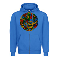 True Royal african fabric pattern round earrings 3 Zipper Hoodie - BundleAndBundleShop