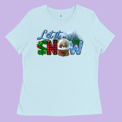 Let It Snow Ladies Tee Designed By Bundleandbundleshop