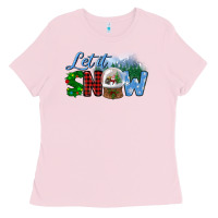 Bubblegum Pink let it snow Ladies Tee - BundleAndBundleShop