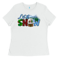 White let it snow Ladies Tee - BundleAndBundleShop