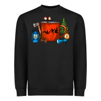 Black Camper Coffee Cup Heavyweight Sweatshirt - FaDigitalArtStudio