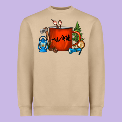Camper Coffee Cup Heavyweight Sweatshirt Designed By Fadigitalartstudio