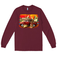 Burgundy mexican cinco de mayo truck Long Sleeve Tee - CowGirlArtShop