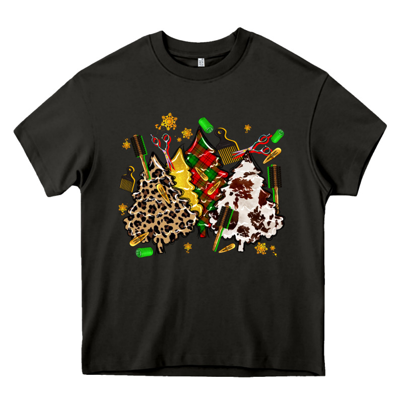 Hair Stylist With Christmas Tree Heavy Core Tee by MaliasSmallBusiness | Teevron