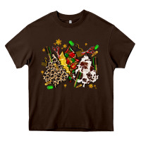 Chocolate Brown hair stylist with christmas tree Heavy Core Tee - MaliasSmallBusiness