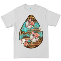 Dove Grey american football and western roses teardrop Premium Tee - BundleAndBundleShop