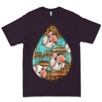 Plum american football and western roses teardrop Premium Tee - BundleAndBundleShop