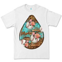 White american football and western roses teardrop Premium Tee - BundleAndBundleShop