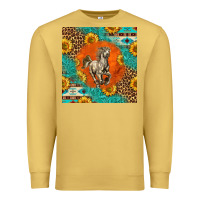 Antique Gold western percheron horse Premium Sweatshirt - LillyAllenDesigns