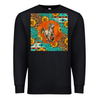 Black western percheron horse Premium Sweatshirt - LillyAllenDesigns