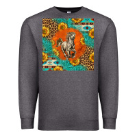 Charcoal Heather western percheron horse Premium Sweatshirt - LillyAllenDesigns