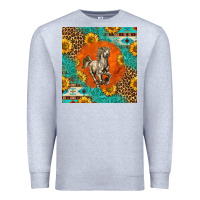 Heather Grey western percheron horse Premium Sweatshirt - LillyAllenDesigns