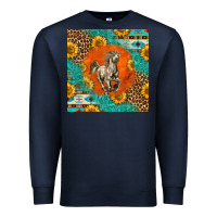 Navy western percheron horse Premium Sweatshirt - LillyAllenDesigns