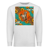 Oatmeal Heather western percheron horse Premium Sweatshirt - LillyAllenDesigns